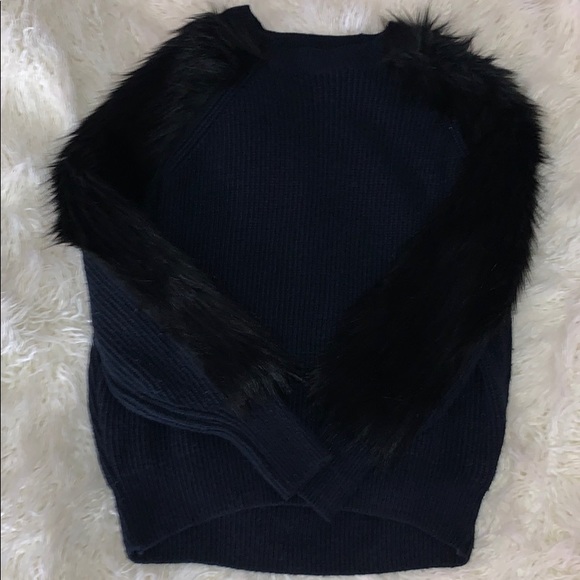H&M Sweaters - Faux fur sleeve sweater